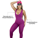 Macaquinho Feminino Fitness com Decote Madrid