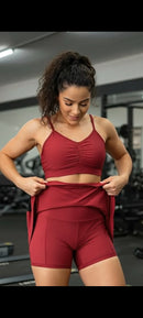 CONJUNTO FITNESS FEMININO TOP + SHORT SAIA
