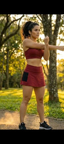 CONJUNTO FITNESS FEMININO TOP + SHORT SAIA