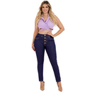 Calça Jeans Feminina Skinny Cintura Alta com Lycra Escura
