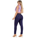 Calça Jeans Feminina Skinny Cintura Alta com Lycra Escura