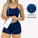 Conjunto Feminino Fitness Short e Cropped Madrid