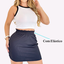 Conjunto Feminino Cropped Regata + Saia Curta Canelada