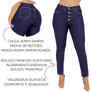 Calça Jeans Feminina Skinny Cintura Alta com Lycra Escura