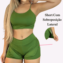 Conjunto Feminino Fitness Short e Cropped