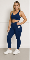 Conjunto Fitness Feminino Legging + Cropped em Poliamida Premium