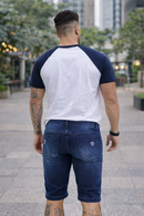 Bermuda Jeans Masculina Destroyed