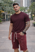 Bermuda Jeans Masculina  Destroyed Cores
