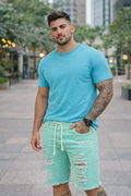 Bermuda Jeans Masculina  Destroyed Cores