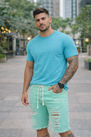Bermuda Jeans Masculina  Destroyed Cores
