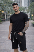 Bermuda Jeans Masculina  Destroyed Cores
