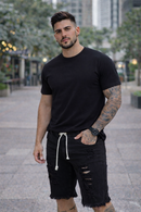 Bermuda Jeans Masculina  Destroyed Cores