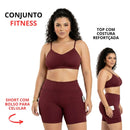 Conjunto Fitness Feminino Cropped + Short