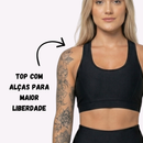 Conjunto Fitness Feminino Legging + Cropped em Poliamida Premium