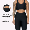 Conjunto Fitness Feminino Legging + Cropped em Poliamida Premium