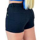 Short Feminino Preto Modelador com Botões