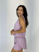 Conjunto Short Poliamida Smash Duplo + Top e Colete Kamila