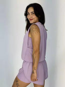 Conjunto Short Poliamida Smash Duplo + Top e Colete Kamila