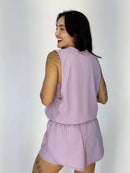 Conjunto Short Poliamida Smash Duplo + Top e Colete Kamila