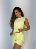 Conjunto Short Poliamida Smash Duplo + Top e Colete Kamila