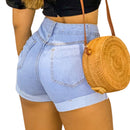 Short Jeans Feminino Cintura Alta Modelo Empina Bumbum