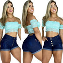 Short Jeans Feminino Cintura Alta Premium