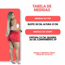 Conjunto Feminino Top com Alça + Short Canelado