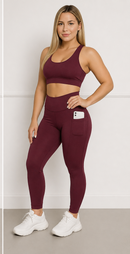 Conjunto Fitness Feminino Legging + Cropped em Poliamida Premium