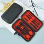 Conjunto de Manicure de Aço Inoxidável com 7 Peças Preto