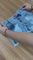 Short Jeans Feminino Cintura Alta Modelo Detonado