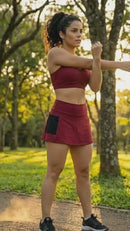 CONJUNTO FITNESS FEMININO TOP + SHORT SAIA